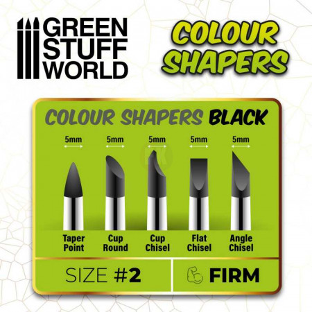 Silikónové štetce, sochárske štetce - veľkosť 2 (Colour Shapers Brushes SIZE 2 - BLACK FIRM)